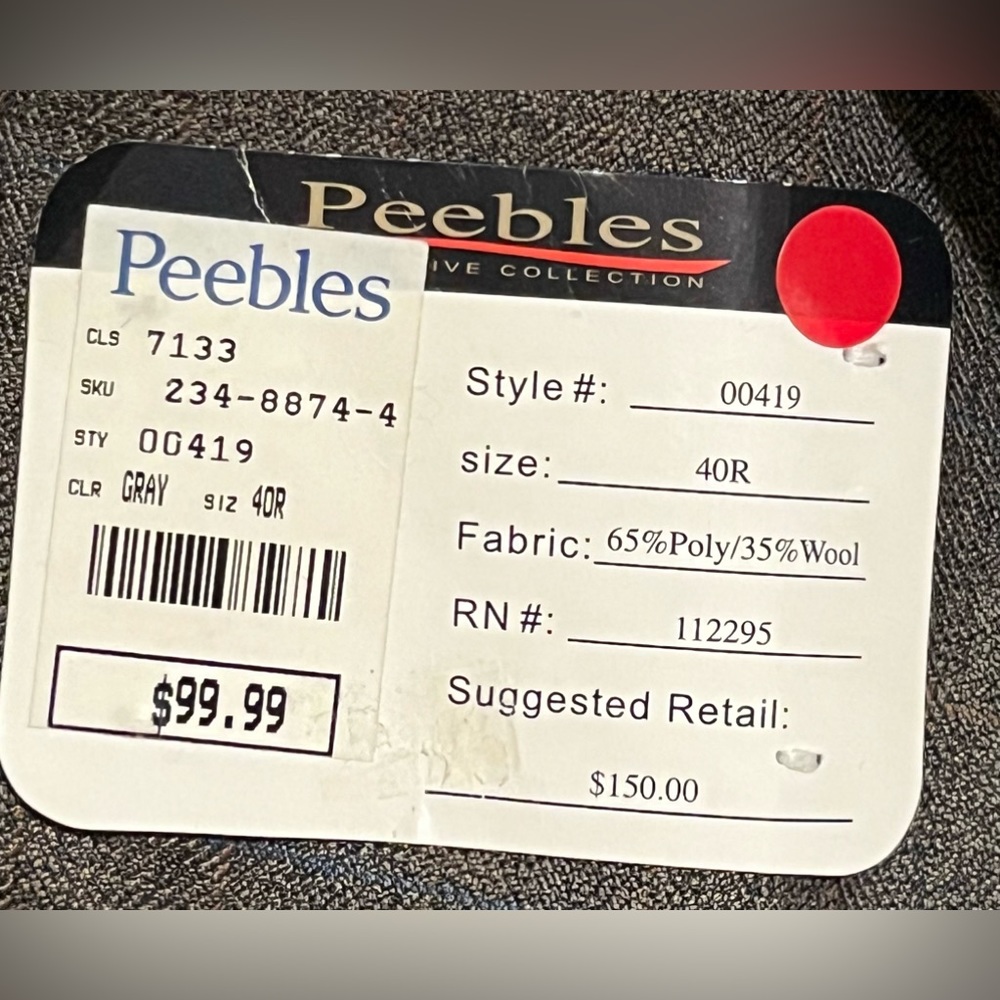 Peebles Blazer Gray 40 R - Picture 10 of 12